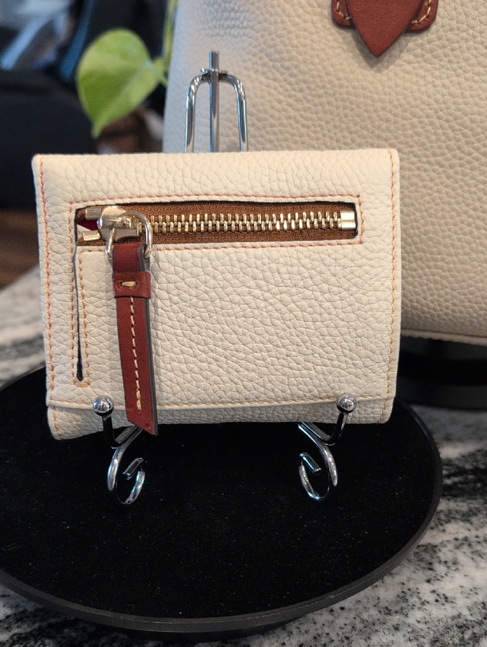 Dooney & Bourke Pebbled Leather Zip Hobo Bag w/Front Snap Pockets - Picture 14 of 16